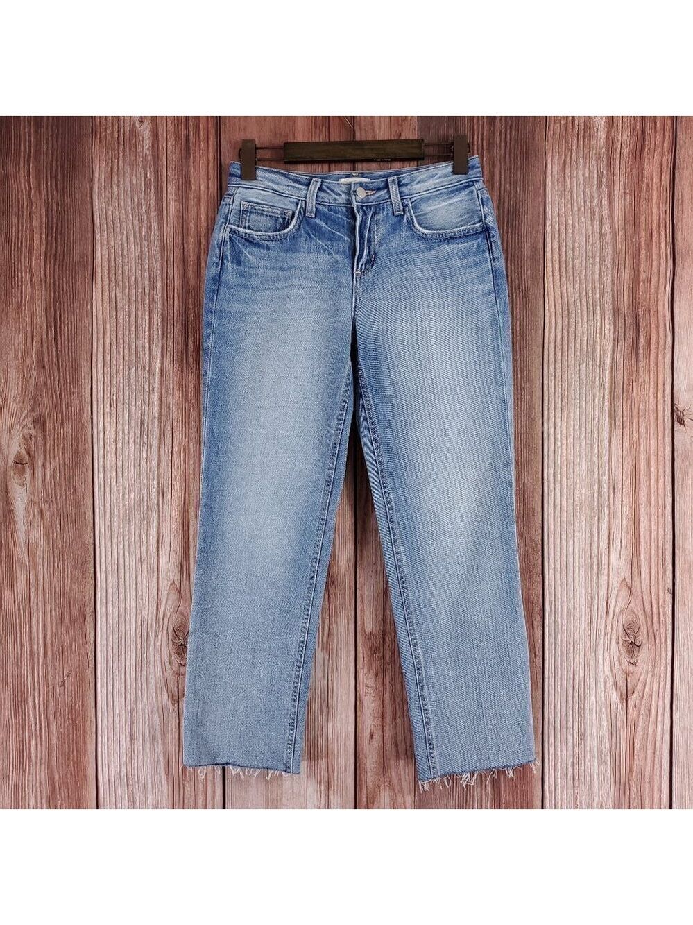 *READ* Lagence Womens Size 24 Milana Low Rise Raw Hem Blue Denim Jeans